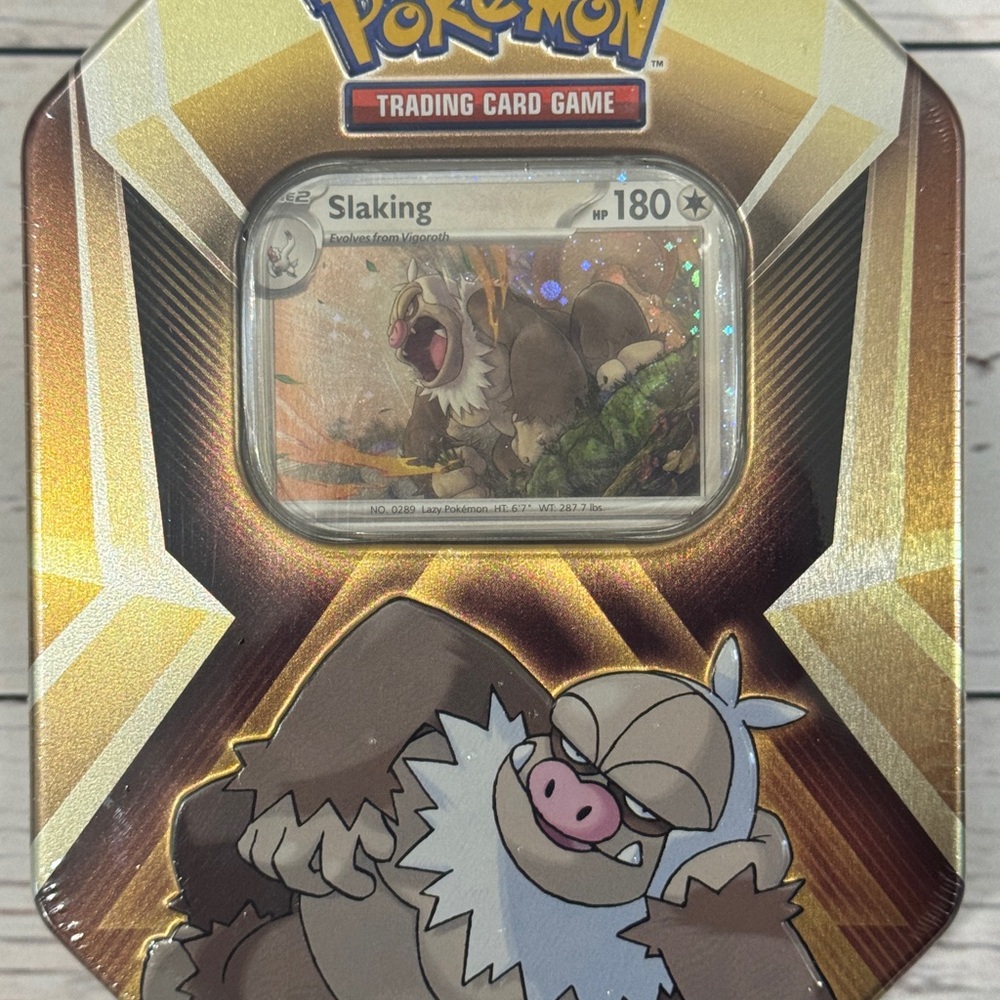 Pokemon TCG Triple Whammy Tin featuring Slaking - New and Factory Sealed